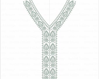 Disegno di ricamo per patta con scollo a V lungo
