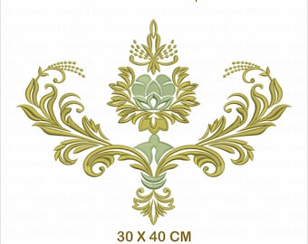 Elegante disegno per ricamo a macchina con ghirlanda di stelle geometriche