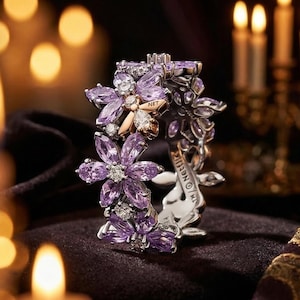 Anillo de abeja Bridgerton chapado en oro de 14 k, diseño de abeja, ideal como regalo para mamá.