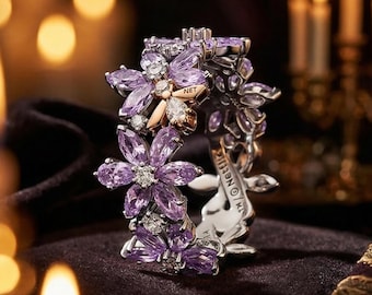 Bridgerton Bee Ring 14k Gold Plated, Honeybee Statement Band, Mother Gift Idea