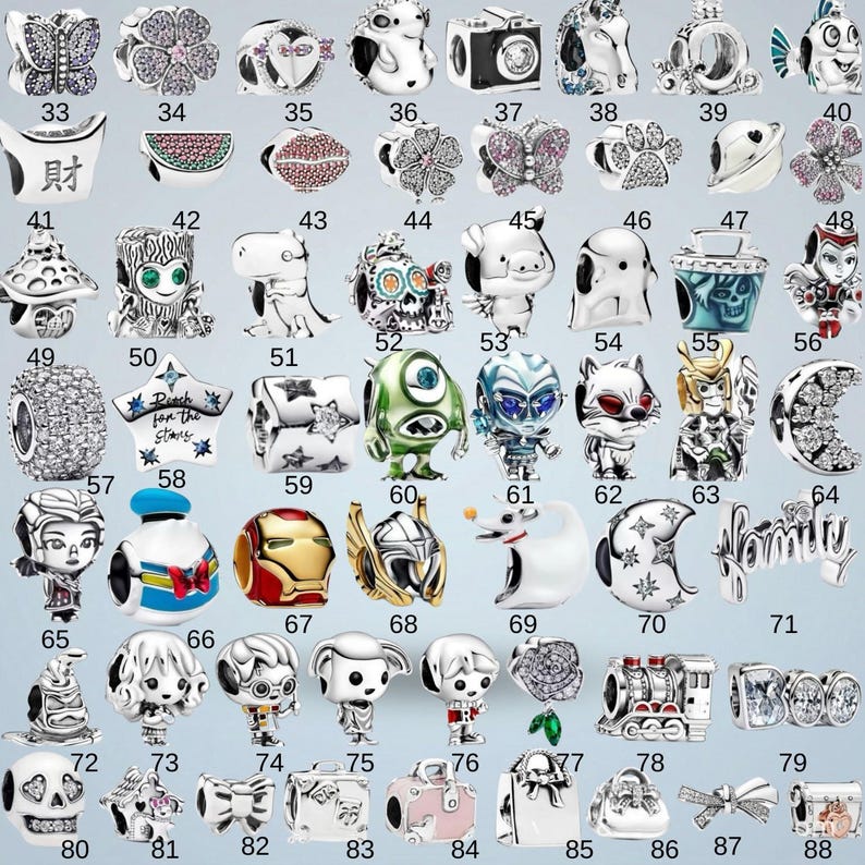 Disney Lilo & Stitch Charm S925 Silver,Ohana Inspired Charm S925 Silver, Cartoon Bead Pendant, Birthday Gift Idea image 4