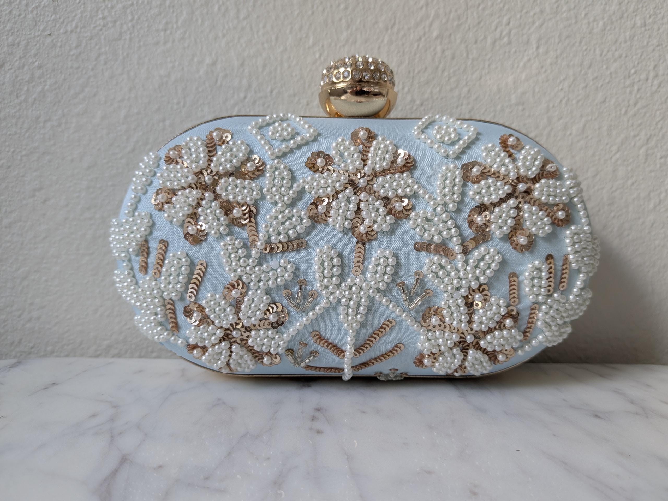 Pearl & Sequin Floral Clutch – Bridal Evening Bag, Wedding Guest Purse Pearl & Sequin Floral Clutch – Bridal Evening Bag, Wedding Guest Purse