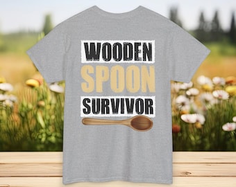 Overlevende houten lepel T-shirt | Retro generatiehumor