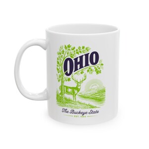 Ohio Pride - Ceramic Mug - Perfect for Nature Lovers, Gift for Tea/ Coffee Enthusiasts, Green Vibes, Eco Travel Souvenir, Ohio Keepsake