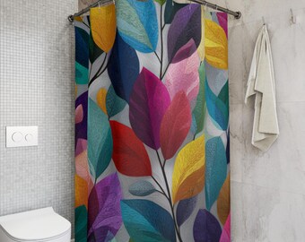 Matisse-Inspired Leaf Shower Curtain: Abstract Geometric Art