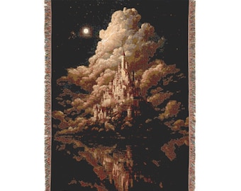 Enchanted Castle Woven Blanket – Fantasy Gothic Home Decor