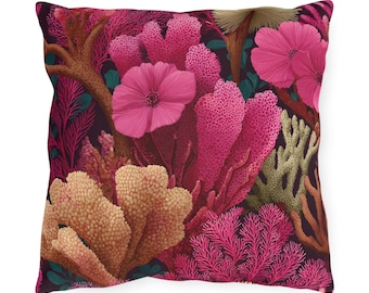 Federa per cuscino con barriera corallina: decorazione costiera tropicale