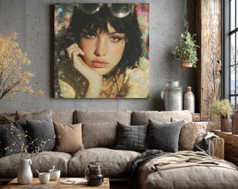 Y2K Portrait Art | Cybercore Poster, Canvas or Framed