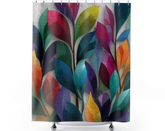 Matisse Style Leaf Shower Curtain – Abstract Geometric Art