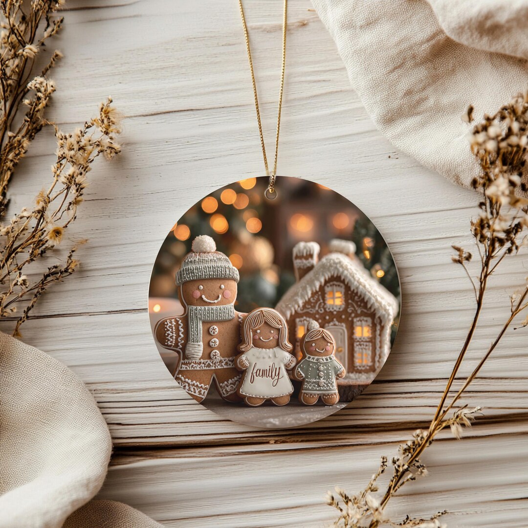 Custom Gingerbread Personalized Gingerbread Family Christmas Ornament | Custom Ceramic ...