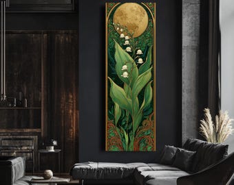 Lily of the Valley Art Nouveau Print – Moonlit Botanical Floral Art