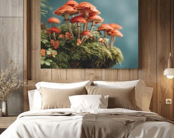 Vintage Mushroom Wall Art: Autumn Forest Botanical Print