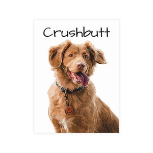 Hundepostkarte / Personalisiert mit Ihrem Haustier und ihrem Namen / 11 cm x 15 cm (Vertikal)