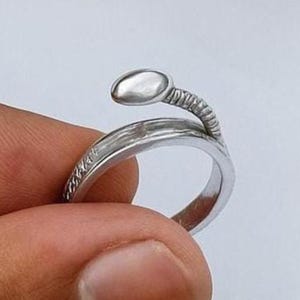 Bague cuillère cachée, bague anti-chocs, bague à porter au quotidien, bague de fête, bague griffes, bague bohème, bague en argent, bague pour femme, cadeau pour homme, cadeau pour elle,