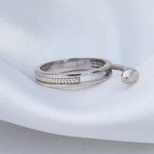 Anneau de protection, anneau de cuillère mignon, anneau de bande, anneau fait main, anneau de basculement, anneau en laiton