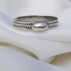Bump Ring, Silver Plating Sphere Ring with Decorative Element, Cute Spoon Ring, Flip Ring, Handmade Ring, Gift For Her, Best Gift For Girl,