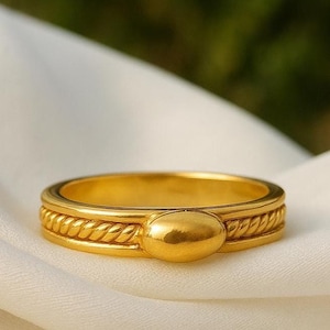 Bague pour bosse, jolie cuillère, bague, bague faite main, anneau à bascule, bague en laiton, bague plaquée or, cadeau pour elle, bague pour homme, alliance