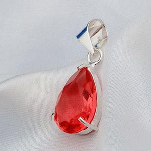 Teardrop Pink Tourmaline Pendant: 925 Sterling Silver Jewelry
