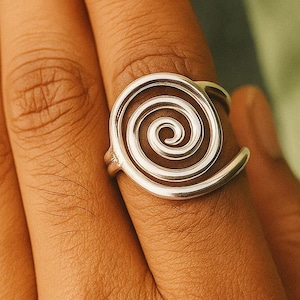 Sterling Silver Spiral Ring: Handmade Minimalist Swirl Jewelry