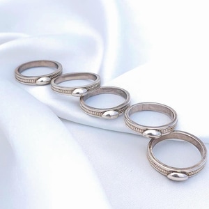 Bump Ring, Silver Plating Sphere Ring with Decorative Element, Cute Spoon Ring, Flip Ring, Handmade Ring, Gift For Her, Best Gift 5 Pcs