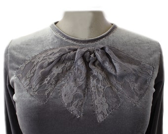 Women Fairy Off Shoulder Lace Trim Sweater Y2k Kawaii Long
