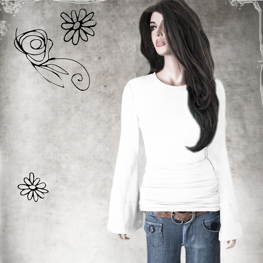 期間限定価格商品 Top, Knit Woman Sleeve Flare Crew Sleeves Long Extra Neck, トップス