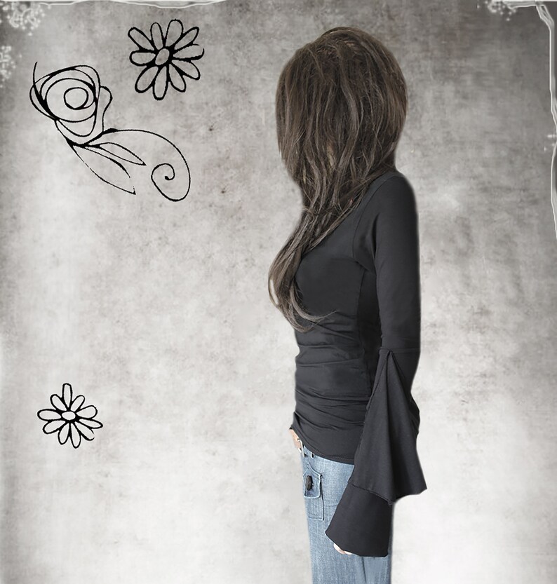 Handkerchief Knit V-Neck Top