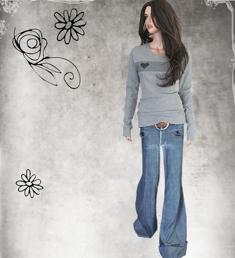 Meg Embroidered Heart Stripe Knit Top