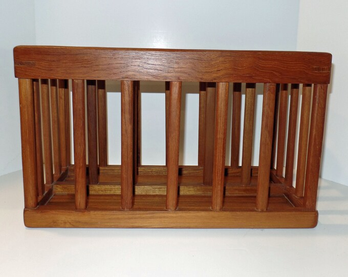 Vintage Magazine Rack Teak Wood LP Record Holder Goodwood Co. Thailand Etsy