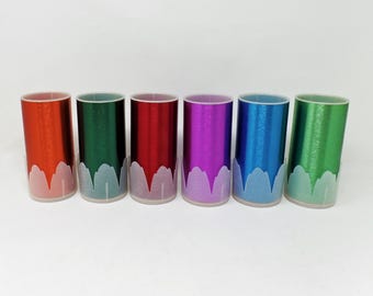 Vintage aluminum tumblers glasses set of 6 Federal Tool Co.