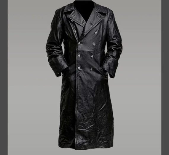 ハンドメイド本革トレンチコート（メンズ） - ドイツ軍将校スタイル