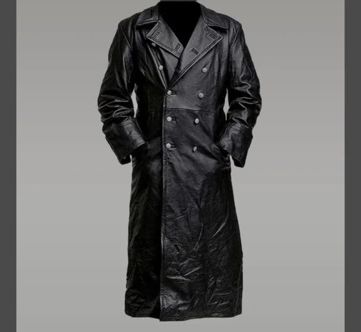 Handcrafted Genuine Leather Trench Coat for Men – German Military