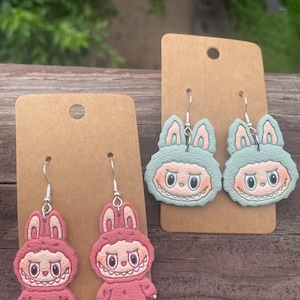 Handmade Clay Labubu Earrings: Customizable Whimsical Jewelry
