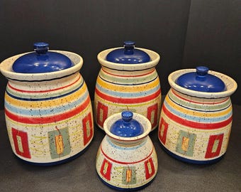 Set di 4 contenitori vintage Pfaltzgraff Sedona, anni '90. (#308)