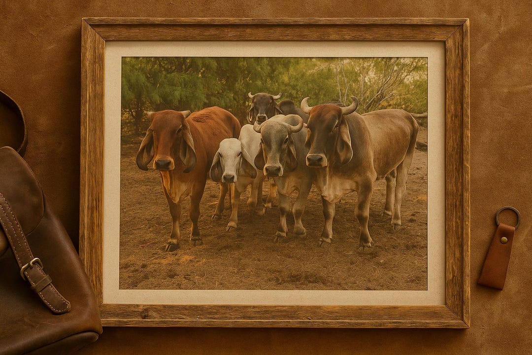 Rustic Brahman Cow Print – Country Farm Wall Art, Digital Download (3:2 ...