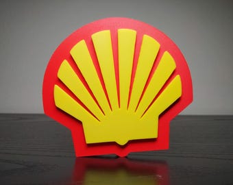Shell Logo Sign ~4.25in (Gas Station Decor, Shell Gas, Fuel Station, Ferrari, Car Display, Garage Wall Sign, Shell Logo, Shell Sign)