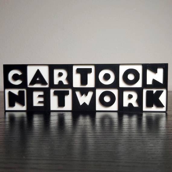 Cartoon Network Logo Sign ~6.75in Display Piece (3D printed, decor, shelf display, gift, office, sign, PLA, home, media room, logo)