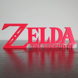 Legend of Zelda Logo Sign ~7.5in Video Game Decoration (videogame, Shelf Display, Retro Wall Art, Gift, Gaming Room, Hyrule, Zelda, totk)