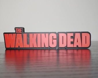 The Walking Dead Logo Sign ~6in Horror Display (TV show decor, fan art, shelf sign, zombie , gift, collector piece, horror room)