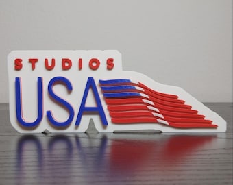 Studios USA Logo Sign ~6in Display Decor (3D printed, office decor, shelf sign, media room, wall art, fan art, Television Network, gift)