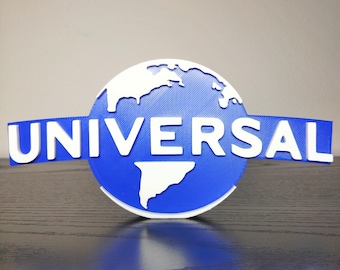 Universal Studio Style Logo Sign (3D printed, decor, shelf display, gift, office, sign, PLA, display piece, home, decor)