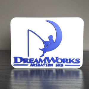 DreamWorks SKG Logo Sign ~5in Media Room Display (3D printed, home office, studio decor, display sign, shelf decor, gift, fan art, retro)
