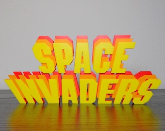 Space Invaders Magnetic Logo Sign 7.28in