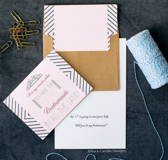 Prettiest Bridesmaid Invitations Cute Bridesmaid How To A Etsy