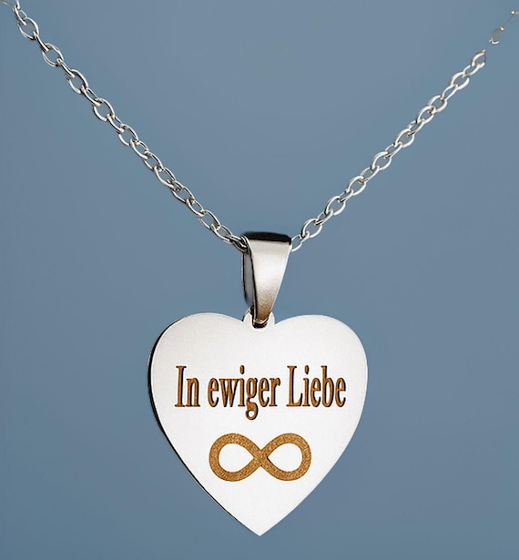Mourning pendant, heart shape, memorial jewelry, heart pendant with engraving, memorial jewelry, stainless steel chain,