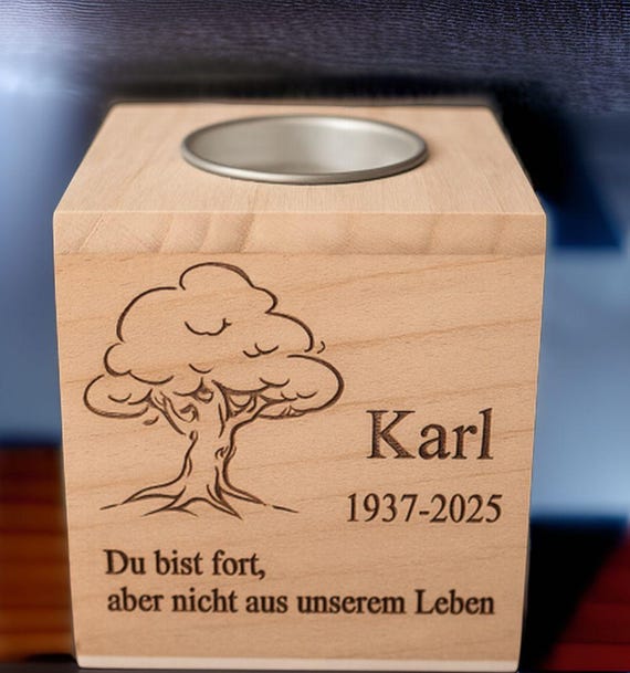 Tealight holder, memory, keepsake, mourning, tealight holder, candle cube mourning - memory,