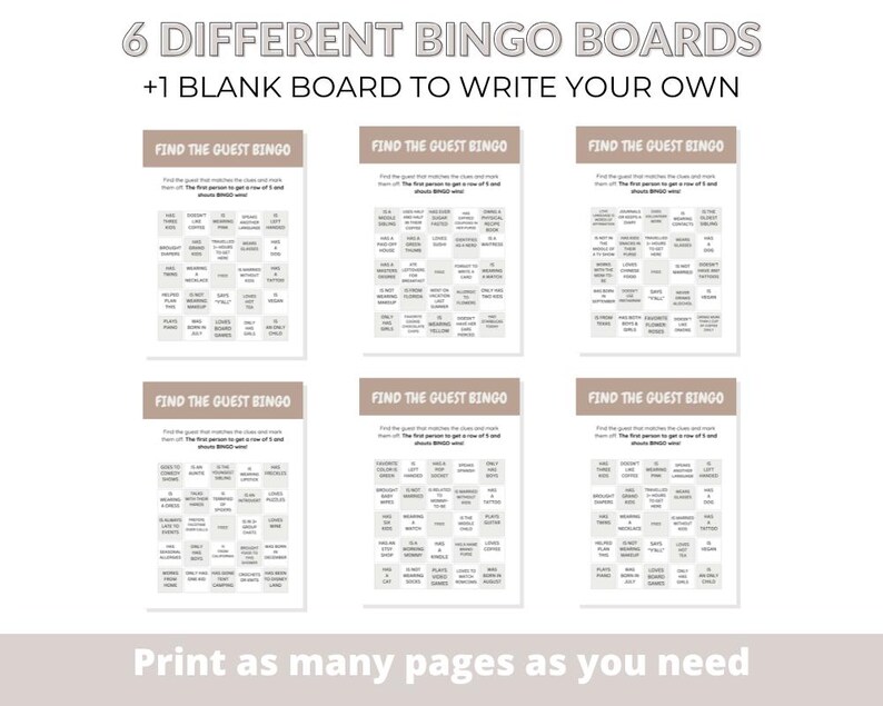 Brown Baby Shower Signs &amp; Printable Games | PDF Instant Download ...