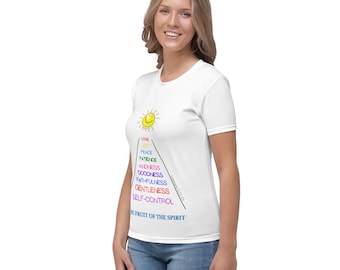 Women’s Christian T-Shirt – Fruit of the Spirit Graphic Tee – Bible Verse Faith Shirt