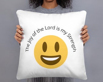 Christian Throw Pillow – Joy of the Lord, Scripture Home Decor