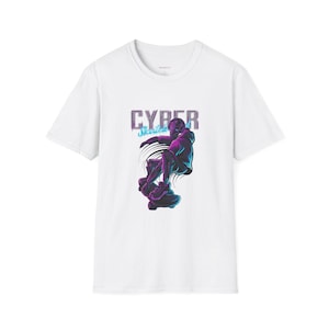 Cyber Skateboard Tee Unisex T-Shirt, Softstyle Shirt, Streetwear Top, Skateboarder Gift, Graphic Tee - Ships from US